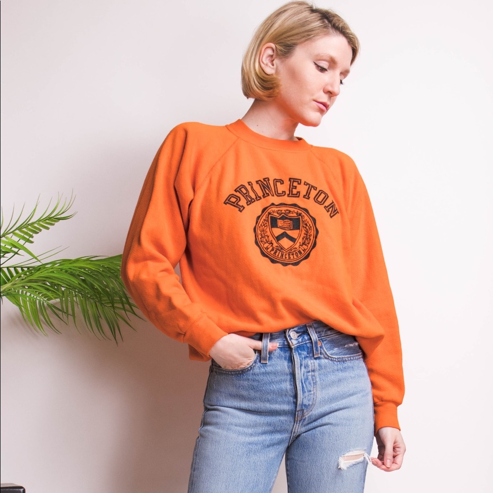 ❌SOLD❌Vintage orange Princeton University crewneck - Picture 1 of 7